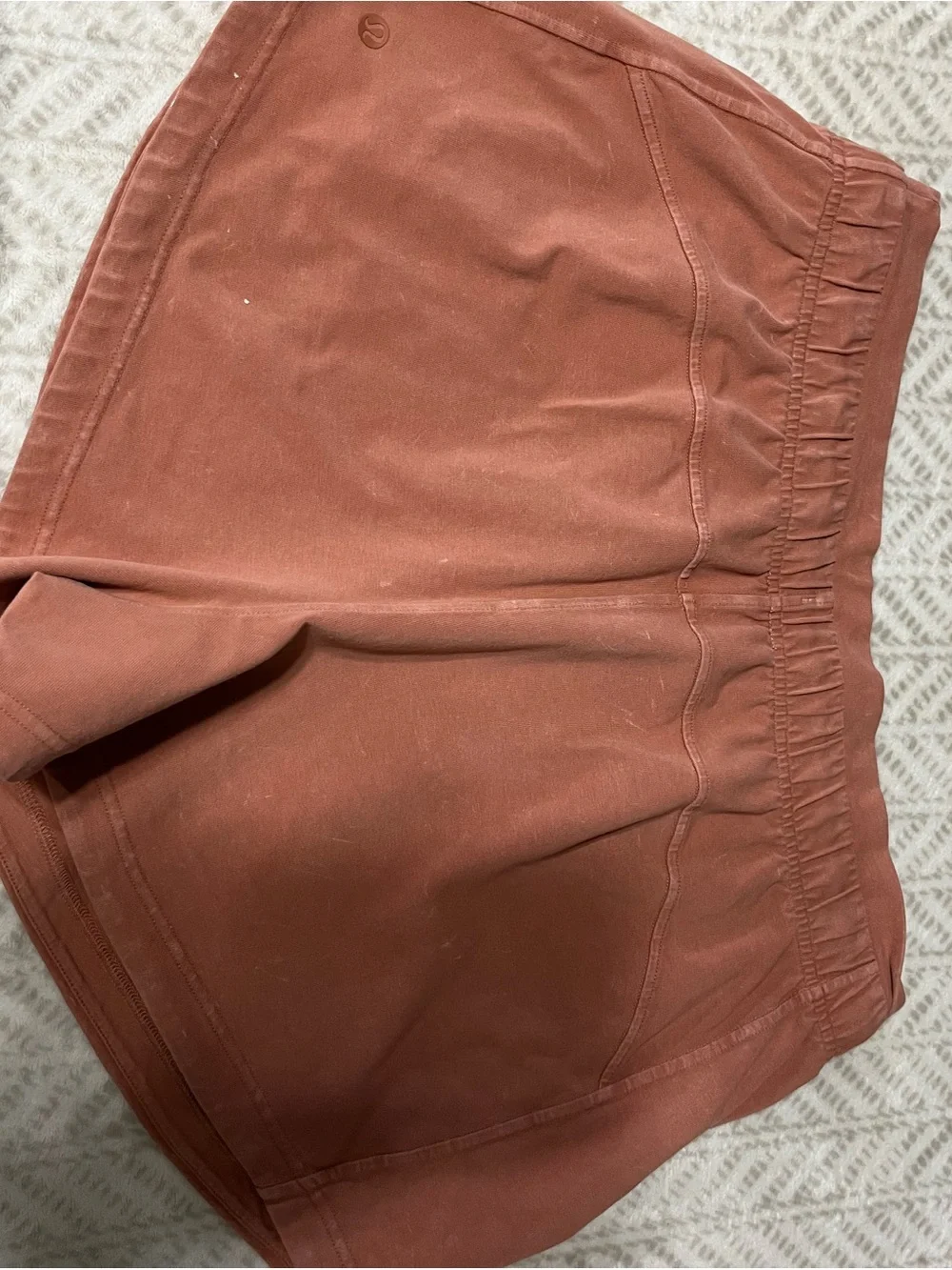 Lululemon Women’s Stonewashed Rust Drawstring Lounge Shorts